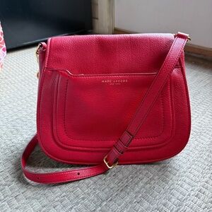EUC Marc Jacobs Empire City Messenger Bag True Red Pebbled Leather Crossbody